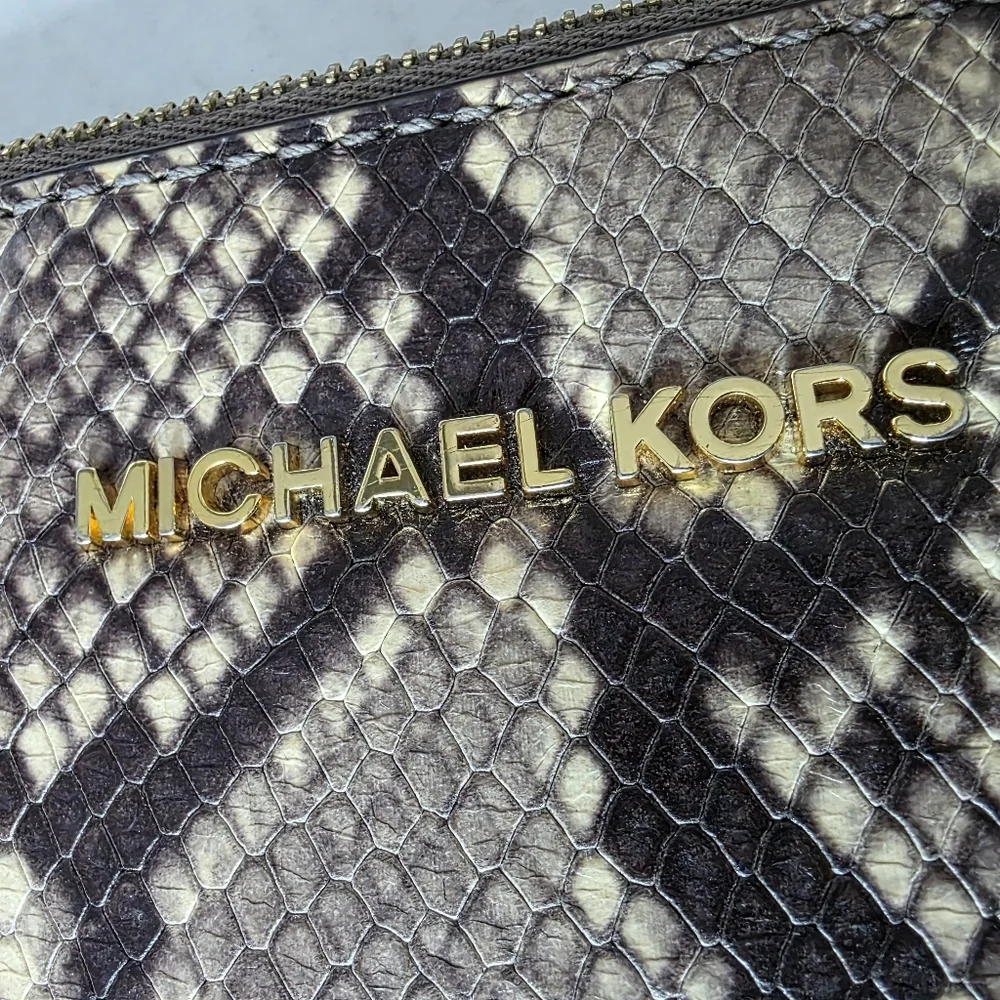 Michael Kors Brown Snake Print Wristle/Clutch